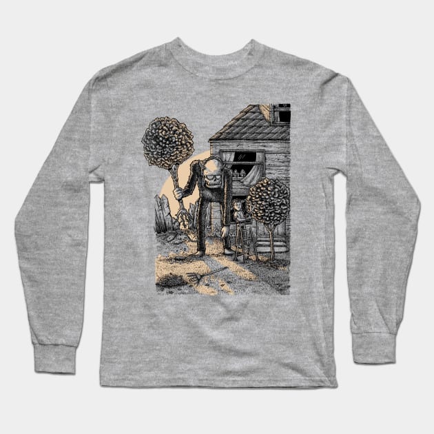 Gardening in the backyard Long Sleeve T-Shirt by sandrodelara